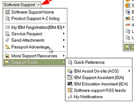 Image:Nueva versión de la barra de soporte de software IBM