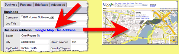 Image:Integrar Google maps con la libreta de contactos de Lotus Notes