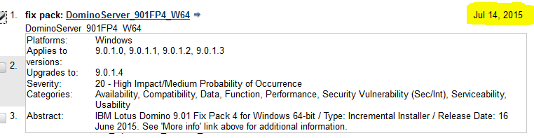 Image:Disponible IF1 para IBM Domino 9.0.1 FP4