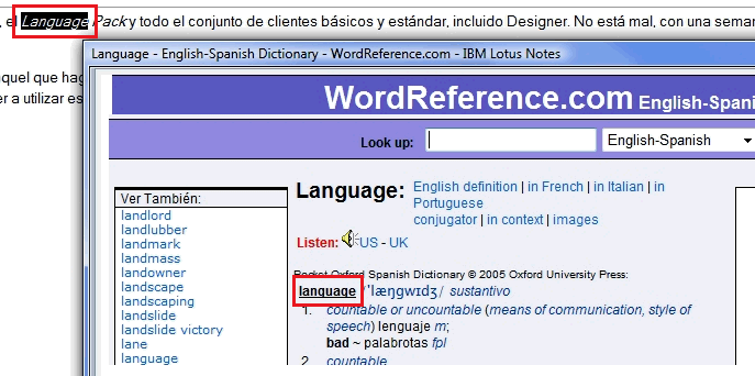Image:Incluyendo un diccionario on line en Lotus Notes 8.5