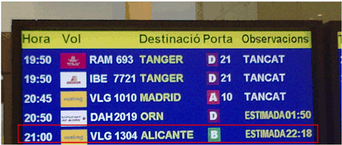 Image:Información de vuelos en tiempo real en España en el cliente Lotus Notes