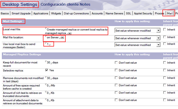 Image:Mejorando el tiempo de respuesta de Lotus Notes 8.5.2: Managed replicas